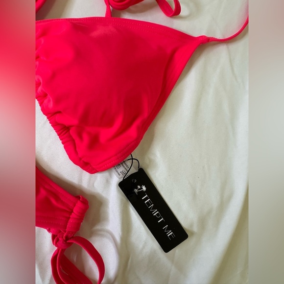 Vibrant Pink Triangle Bikini Set - Picture 3 of 7